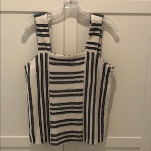 Vince Camuto navy and white tank top